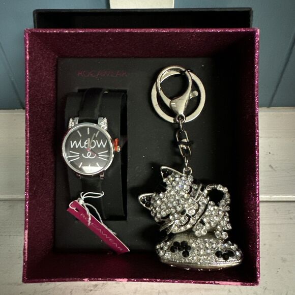 Rocawear Women’s Quartz Analog Watch with Bling Kitty Keychain‎ Gift Set - Picture 1 of 6
